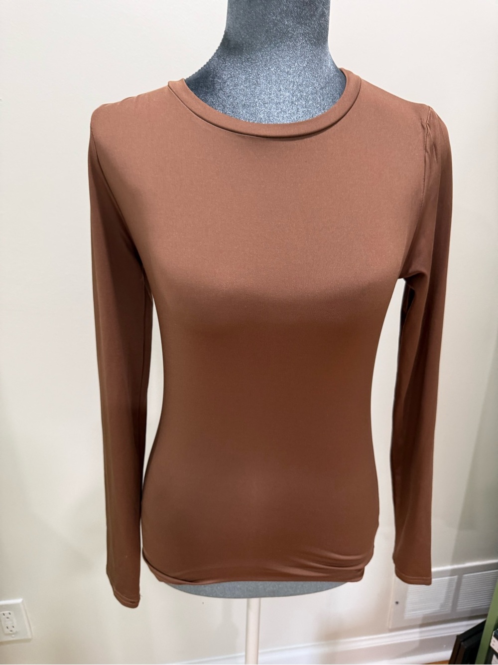 Everyday Crewneck Long-Sleeve Top - Brown